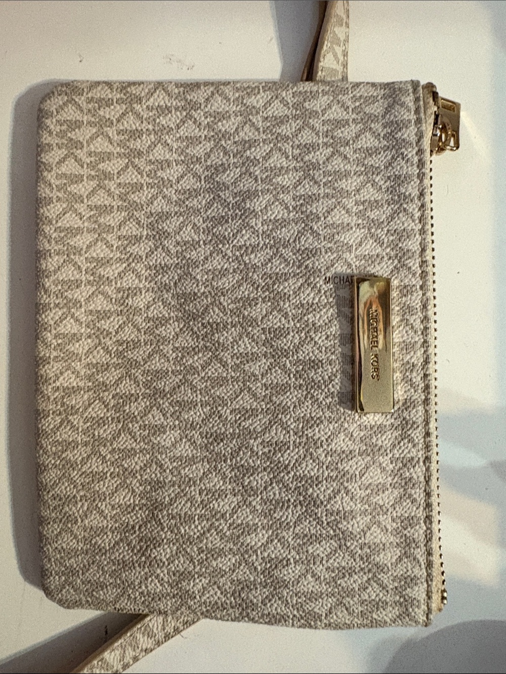 MICHAEL MICHAEL KORS MK Ladies Signature Logo White/Tan Belt Bag-
Fanny Pack NWT